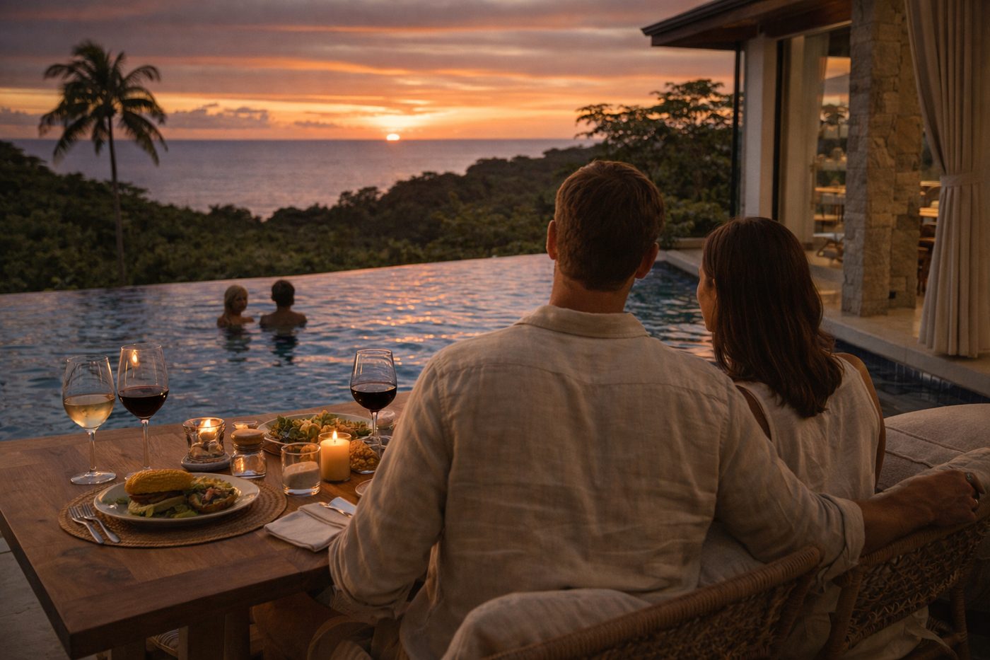 Villa infinity pool managed by Wild Roots CR